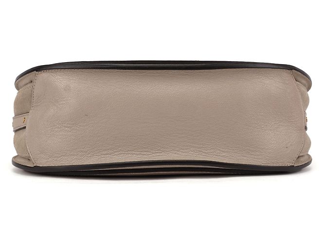 Chloé Bolsa 2-Way em couro bege com alça dourada - vista 5