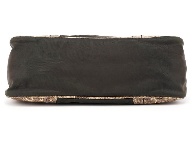Prada Borsa hobo in finta pitone verde e gialla - vista 5