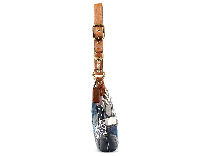 Coach 10812 Borsa a tracolla in patchwork denim blu - vista 2