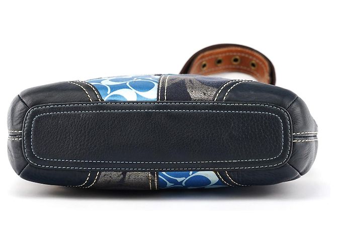 Coach 10812 Borsa a tracolla in patchwork denim blu - vista 5