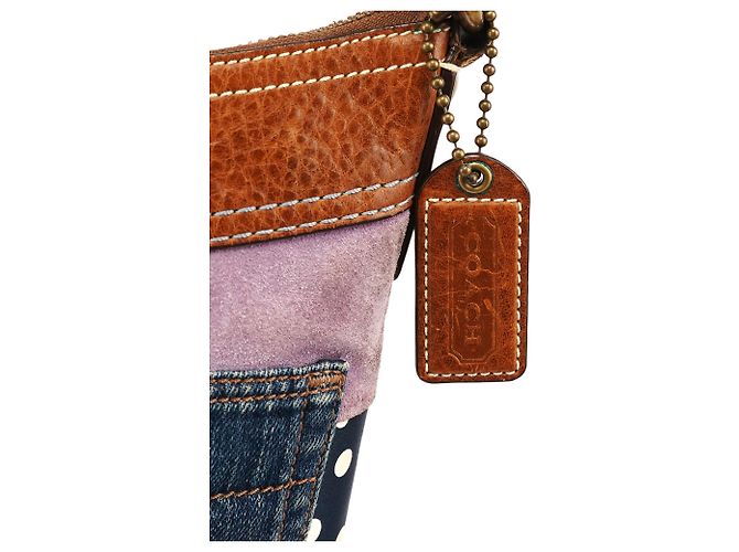 Coach 10812 Borsa a tracolla in patchwork denim blu - vista 6