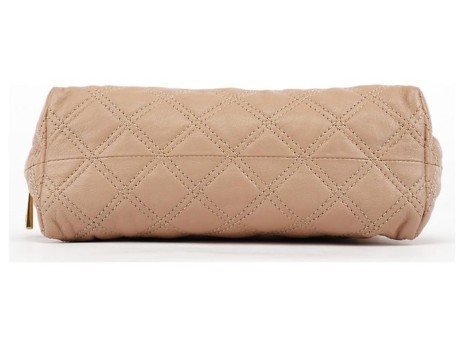 Marc Jacobs Gesteppte Leder-Schultertasche mit Kette in Rosa Beige - Ansicht 5