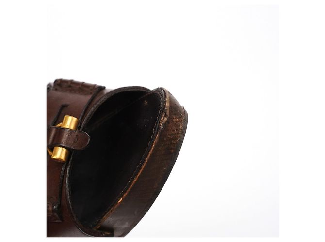 Yves Saint Laurent Mules Muse de piel marrón con tacón de madera EU 38 - vista 4