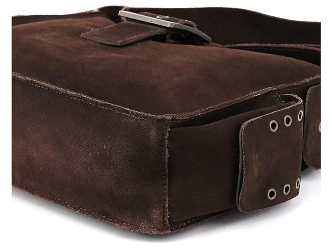 Dolce & Gabbana Borsa a tracolla con patta in camoscio marrone - vista 10