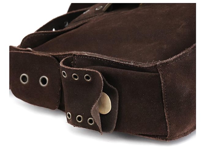 Dolce & Gabbana Borsa a tracolla con patta in camoscio marrone - vista 11