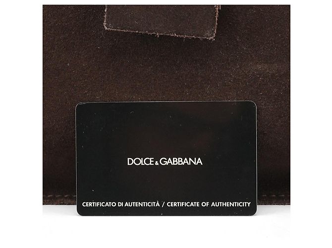 Dolce & Gabbana Borsa a tracolla con patta in camoscio marrone - vista 12