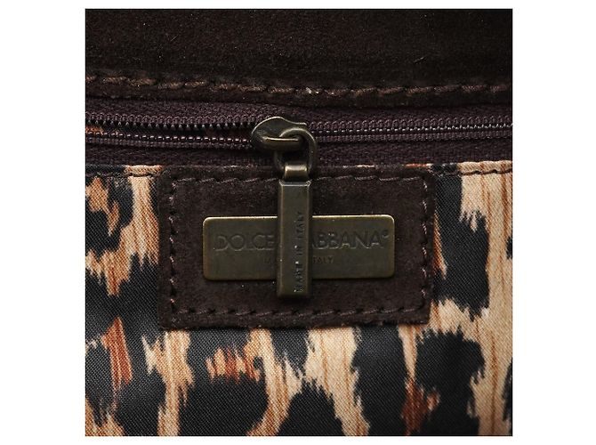 Dolce & Gabbana Borsa a tracolla con patta in camoscio marrone - vista 15