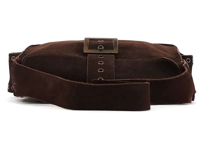 Dolce & Gabbana Borsa a tracolla con patta in camoscio marrone - vista 4