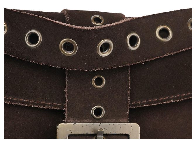 Dolce & Gabbana Borsa a tracolla con patta in camoscio marrone - vista 8