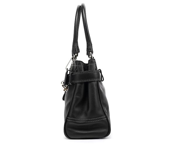 Coach Borsa Tote Hamptons in pelle nera F08A70 - vista 2