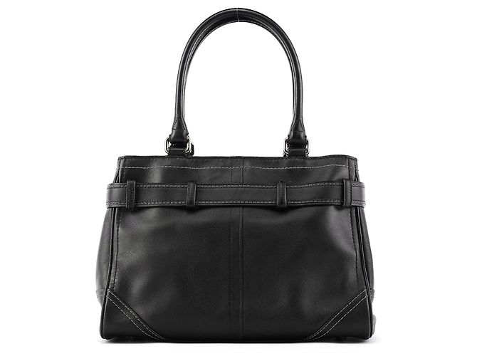 Coach Borsa Tote Hamptons in pelle nera F08A70 - vista 3