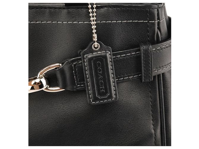 Coach Borsa Tote Hamptons in pelle nera F08A70 - vista 6