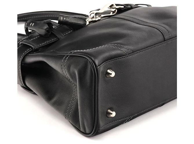 Coach Borsa Tote Hamptons in pelle nera F08A70 - vista 7