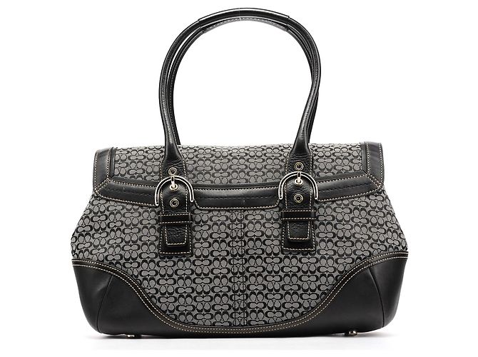 Coach Borsa Tote Soho Signature 7080 Grey Black - vista 3