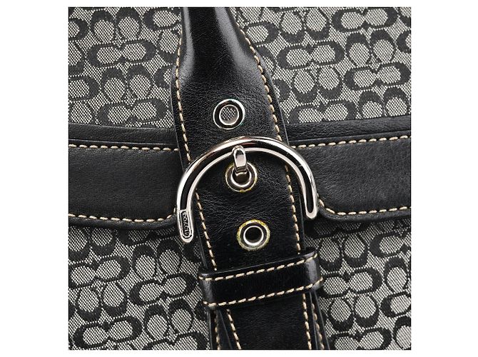 Coach Borsa Tote Soho Signature 7080 Grey Black - vista 6