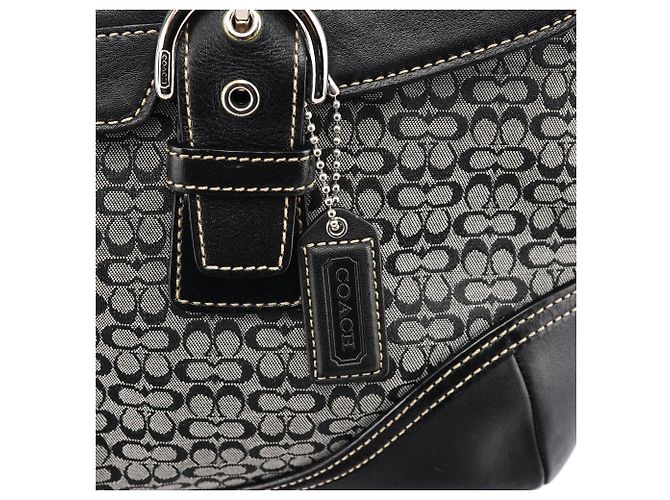 Coach Borsa Tote Soho Signature 7080 Grey Black - vista 7