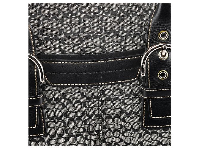 Coach Borsa Tote Soho Signature 7080 Grey Black - vista 8