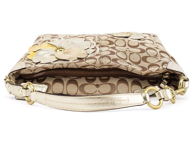 Coach Borsa a tracolla hobo floreale Beige Gold F16879 - vista 4