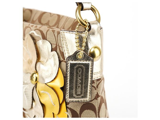 Coach Borsa a tracolla hobo floreale Beige Gold F16879 - vista 8