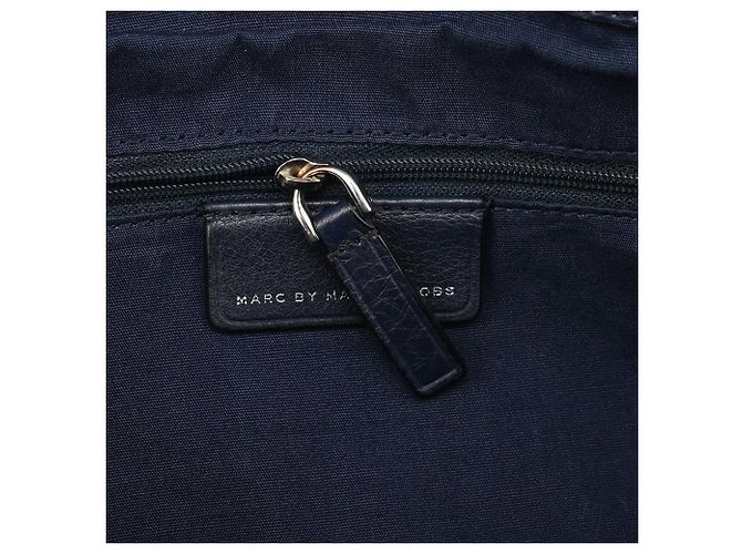 Marc by Marc Jacobs Borsa 2-Way Classic Q Bowling in pelle blu navy - vista 12