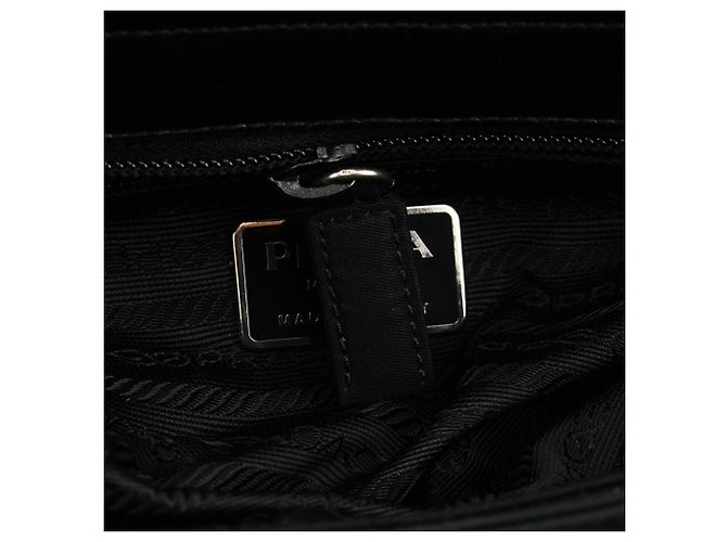 Prada Borsa a tracolla B9230 Black Tessuto Spazzolato Nylon - vista 11