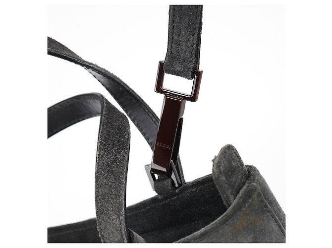 Gucci Borsa Tote 2-Way in Camoscio Antracite - vista 14