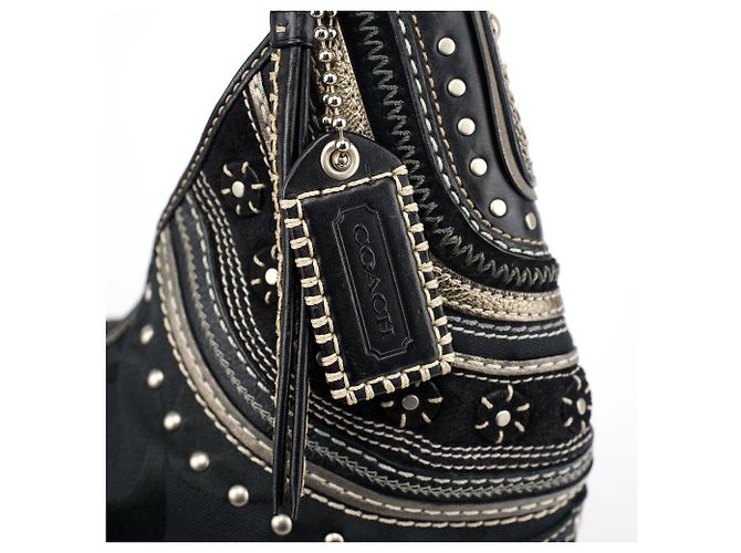 Coach 10483 Black Signature C Boho Bag - vista 6