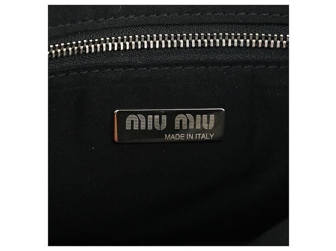 Miu Miu  mala de ombro com fivela em couro patente preto - vista 11
