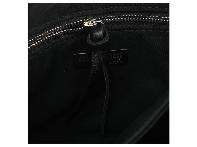 Miu Miu  mala de ombro com fivela em couro patente preto - vista 12