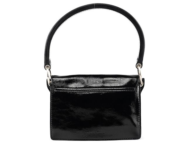 Miu Miu  mala de ombro com fivela em couro patente preto - vista 3