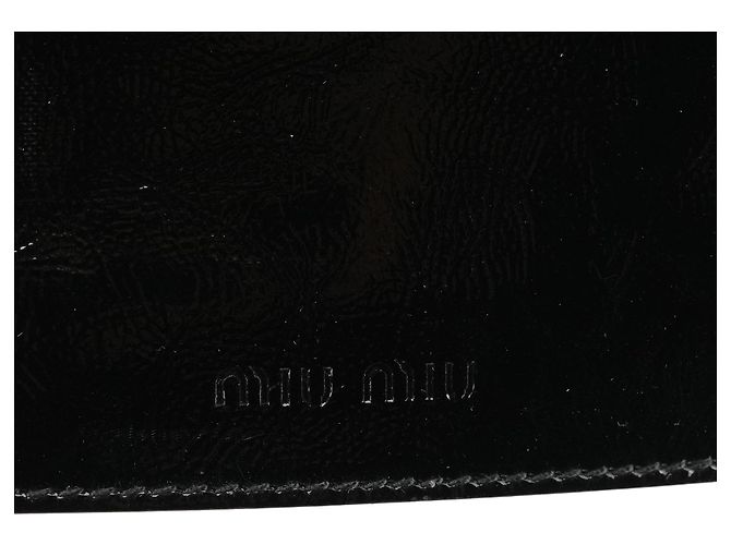 Miu Miu  mala de ombro com fivela em couro patente preto - vista 7