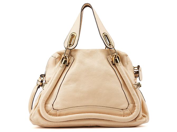 Chloé Borsa a tracolla 2-Way Paraty in pelle beige - vista 3