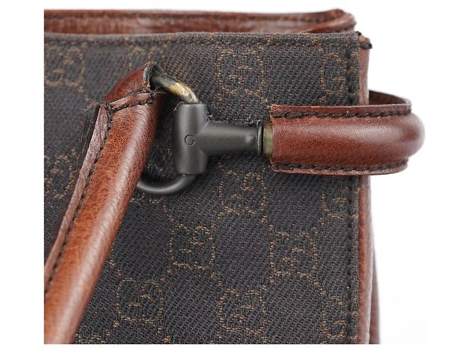 Gucci Borsa Tote GG Horsebit Marrone - vista 10