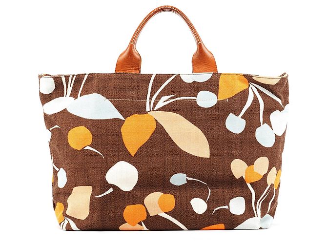 Miu Miu Braune Canvas-Blumentasche - Ansicht 3