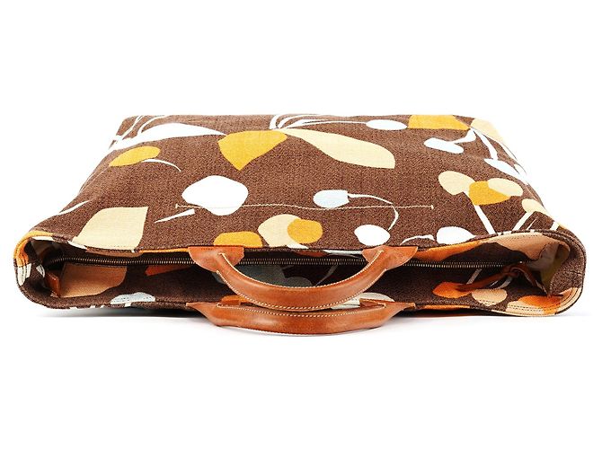 Miu Miu Braune Canvas-Blumentasche - Ansicht 4