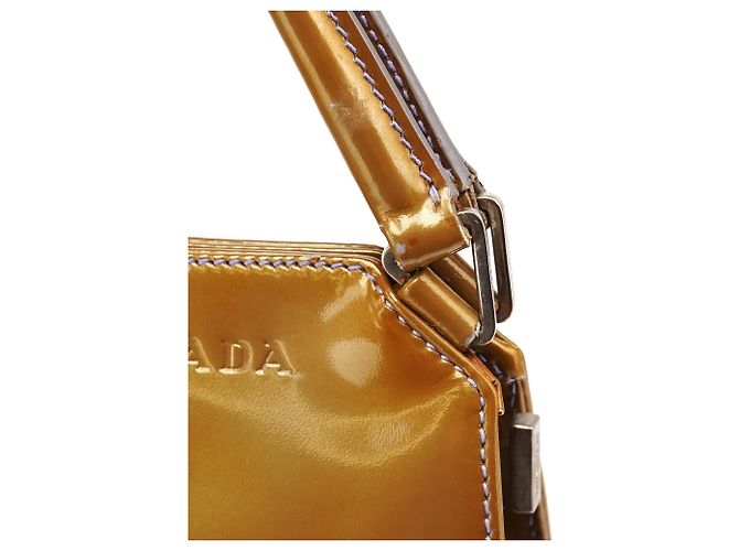 Prada Borsa a pochette B11078 Yellow Vernice Chic Patent - vista 7