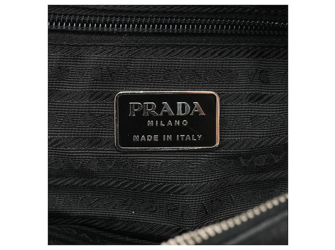 Prada Borsa Bowling 1999 Nera e Verde Scuro in Lana e Pelle - vista 13