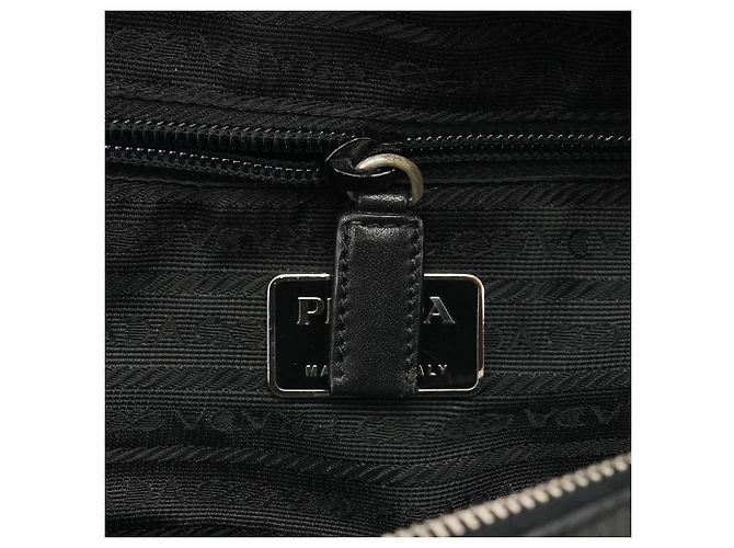 Prada Borsa Bowling 1999 Nera e Verde Scuro in Lana e Pelle - vista 14