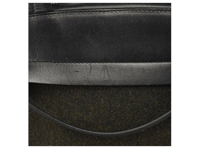 Prada Borsa Bowling 1999 Nera e Verde Scuro in Lana e Pelle - vista 8