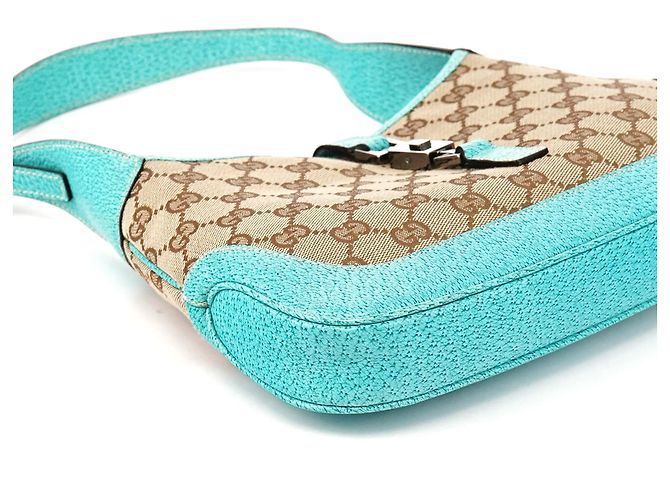 Gucci Borsa a tracolla GG Jackie Beige Turquoise 01147 - vista 6