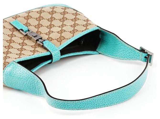 Gucci Borsa a tracolla GG Jackie Beige Turquoise 01147 - vista 8