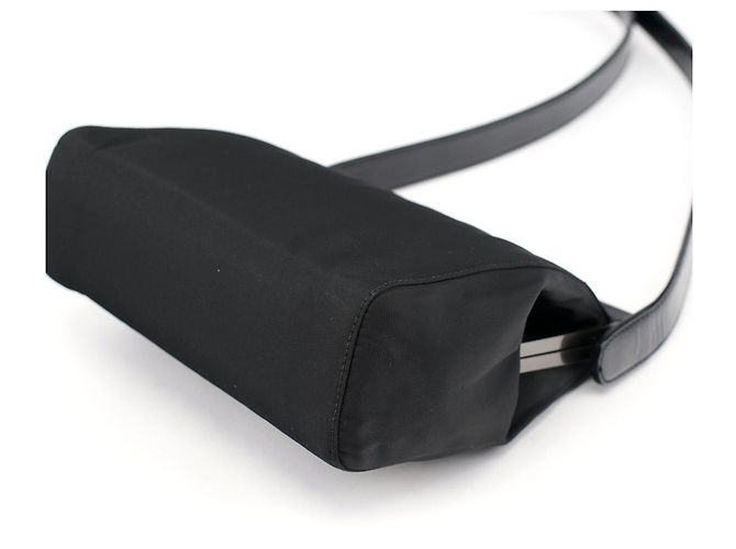 Prada Borsa a spalla e clutch in nylon Tessuto nero - vista 7