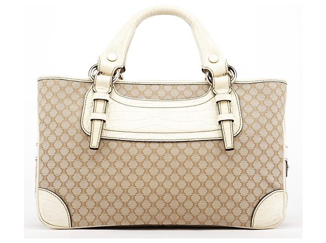 Céline Borsa tote Boogie in pelle monogram beige - vista 3