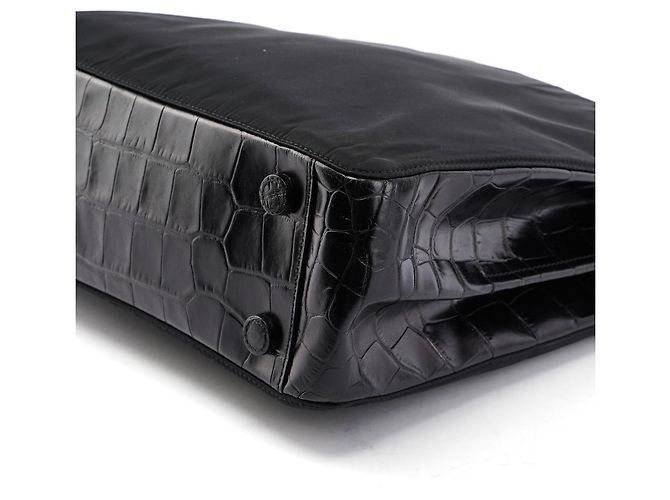 Prada Borsa a tracolla B8434 Black Tessuto Metallo - vista 9
