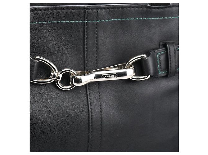 Coach Borsa Tote Hamptons in pelle nera F08A70 - vista 5