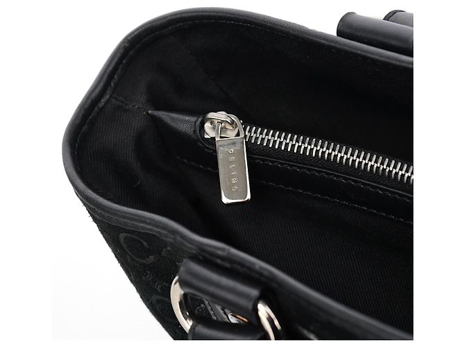 Céline Borsa Boogie Macadam in camoscio nero - vista 12