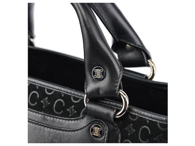 Céline Borsa Boogie Macadam in camoscio nero - vista 5