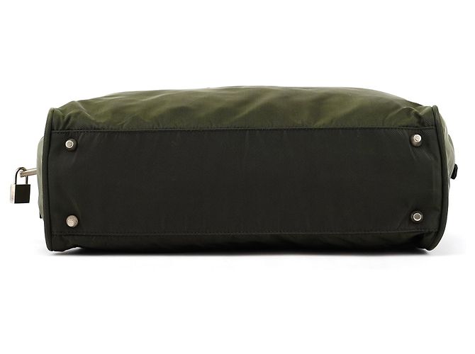 Prada Borsa Tote Green Tessuto Nylon Key-Lock - vista 5