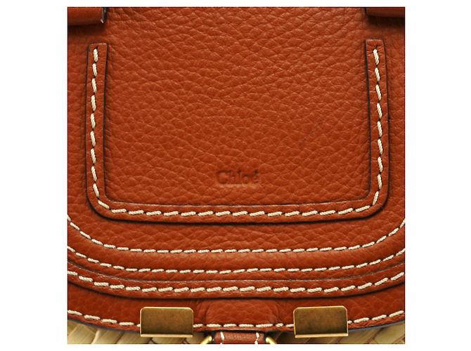 Chloé Borsa Cesto Marcie in Pelle e Raphia Beige - vista 6