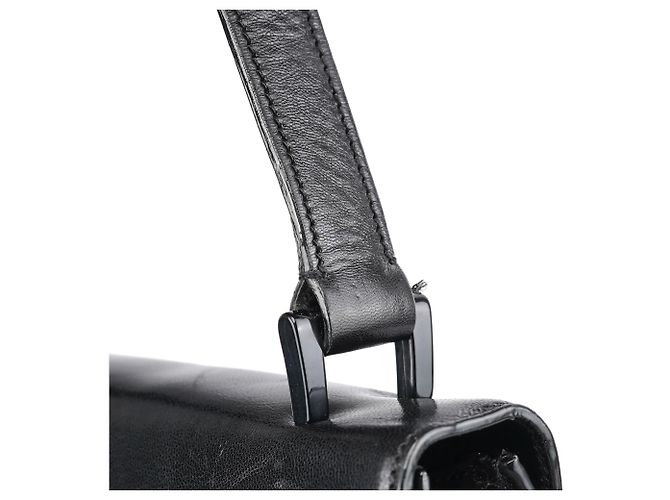 Prada Borsa a tracolla Madras B6663 in pelle di vitello nera - vista 7